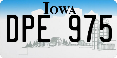 IA license plate DPE975
