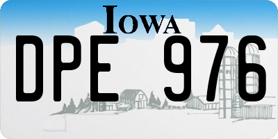 IA license plate DPE976