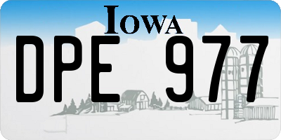 IA license plate DPE977