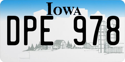 IA license plate DPE978