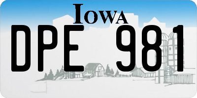 IA license plate DPE981