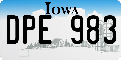 IA license plate DPE983