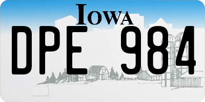 IA license plate DPE984