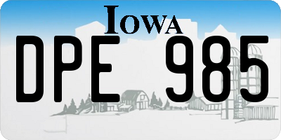 IA license plate DPE985