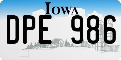 IA license plate DPE986