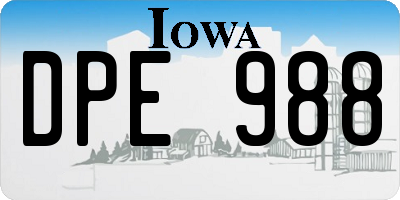 IA license plate DPE988