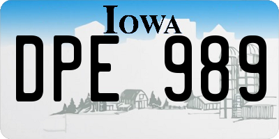 IA license plate DPE989