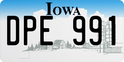 IA license plate DPE991