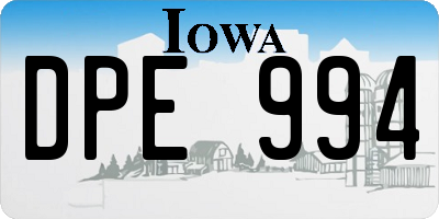 IA license plate DPE994
