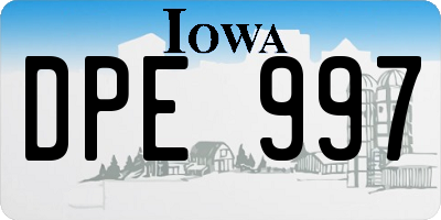 IA license plate DPE997