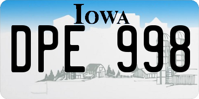 IA license plate DPE998
