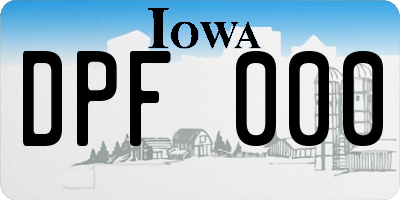 IA license plate DPF000
