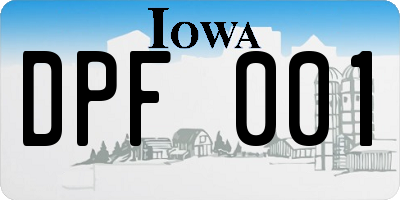 IA license plate DPF001