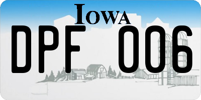 IA license plate DPF006