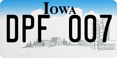 IA license plate DPF007