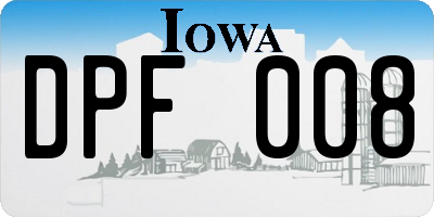 IA license plate DPF008