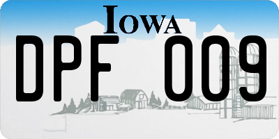 IA license plate DPF009