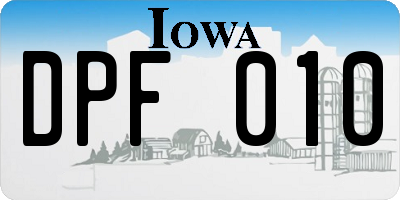 IA license plate DPF010