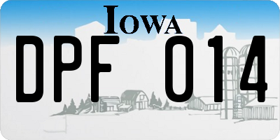 IA license plate DPF014