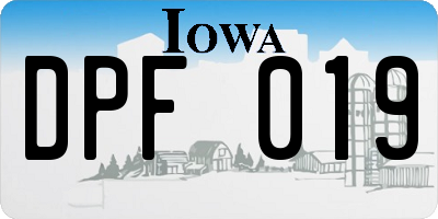 IA license plate DPF019