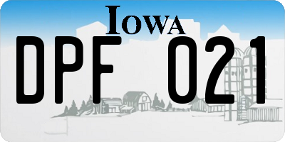IA license plate DPF021