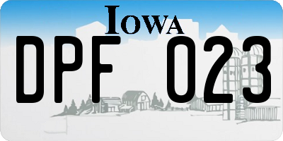 IA license plate DPF023