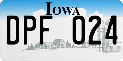 IA license plate DPF024