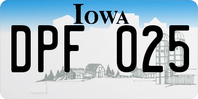 IA license plate DPF025