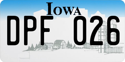 IA license plate DPF026