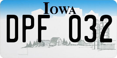 IA license plate DPF032