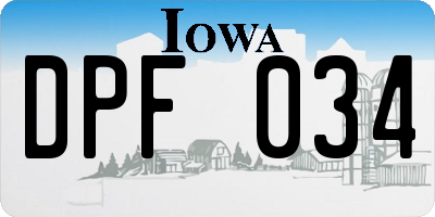 IA license plate DPF034