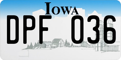 IA license plate DPF036