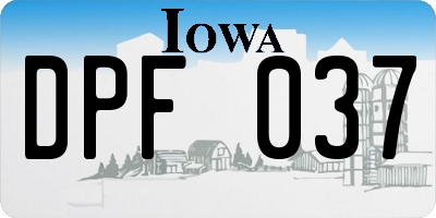 IA license plate DPF037