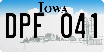 IA license plate DPF041