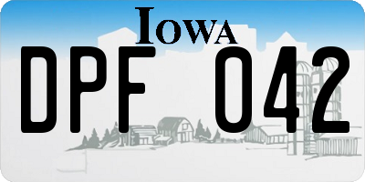 IA license plate DPF042