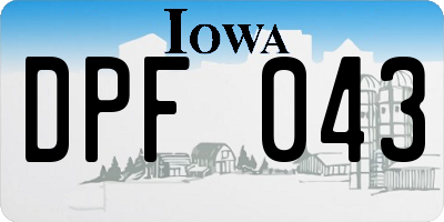 IA license plate DPF043