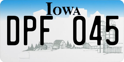 IA license plate DPF045