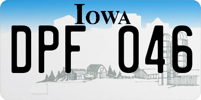 IA license plate DPF046