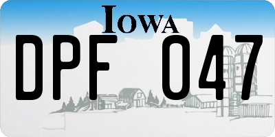 IA license plate DPF047