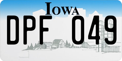 IA license plate DPF049