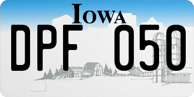 IA license plate DPF050