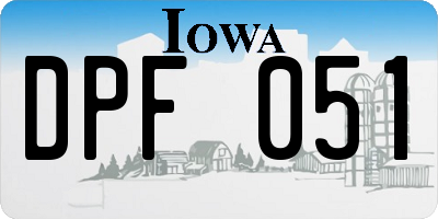 IA license plate DPF051