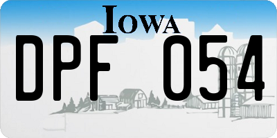 IA license plate DPF054