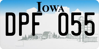 IA license plate DPF055