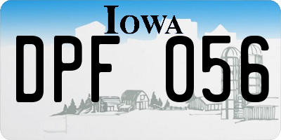 IA license plate DPF056