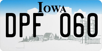 IA license plate DPF060