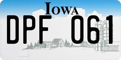 IA license plate DPF061