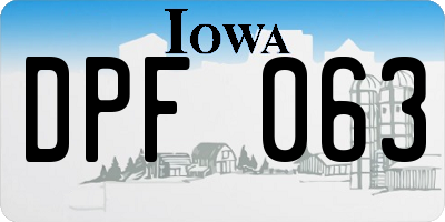 IA license plate DPF063