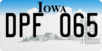 IA license plate DPF065