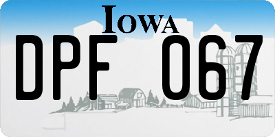 IA license plate DPF067